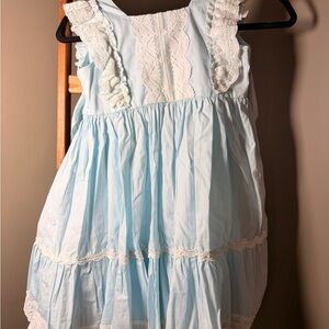 Frilly Frocks Light Blue Dress with White Lace